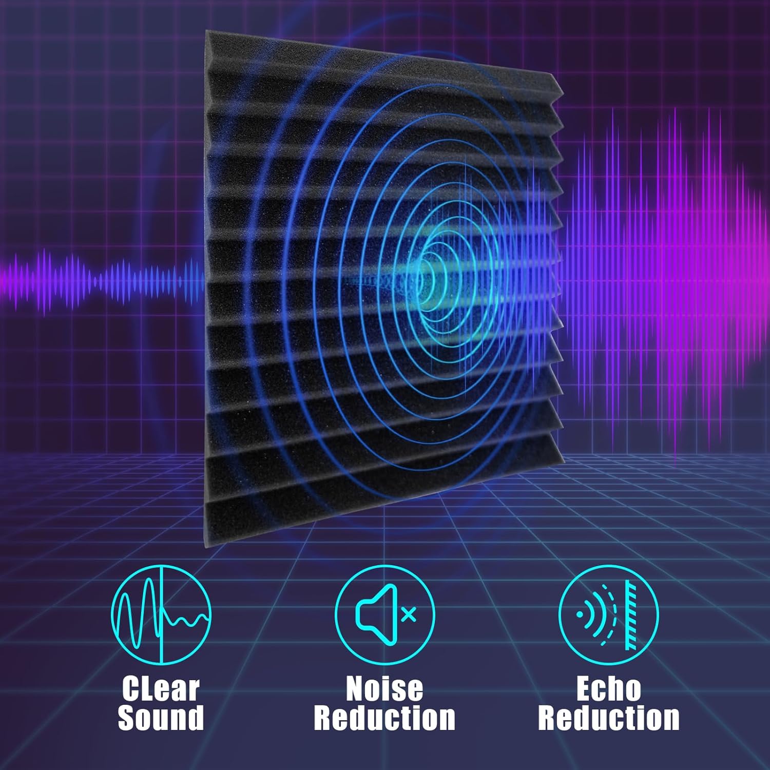 48 Pack Acoustic Panels 12 X 12 X 1 Inch Upgraded Self-Adhesive, Acoustic Foam Panels for Soundproofing, Noise Reduction, Soundproof Panels for Studios, Offices, and Home Theaters - Image 3