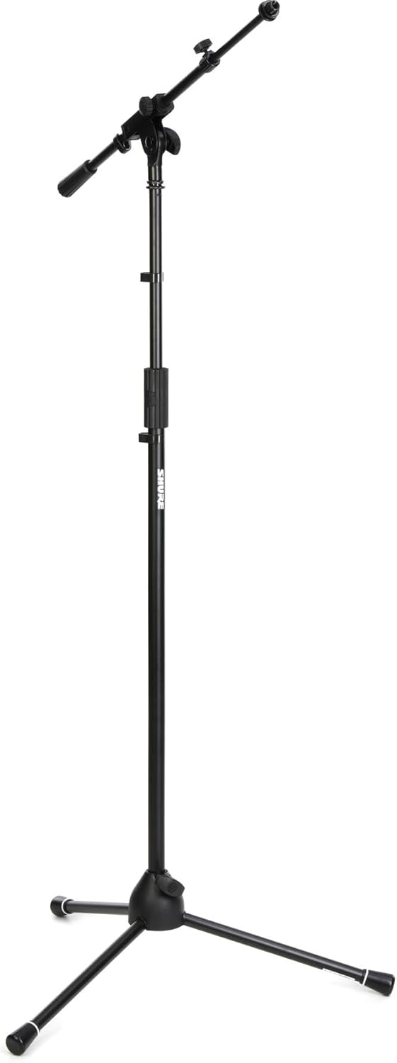 Shure by Gator Tripod Mic Stand with Adjustable Height, Telescoping Boom, and Standard Twist Clutch; (SH-TRIPODSTANDTBM)
